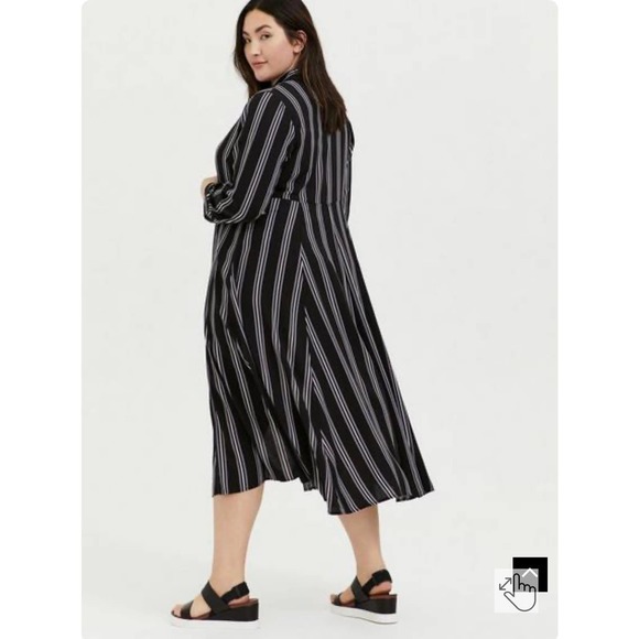 TORRID Open Front Challis Striped Maxi Kimono Duster - Picture 2 of 16
